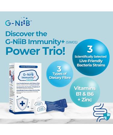GNiiB GenieBiome GNiiB Immunity+ Formula Microbiome Balance SIM01 fiber resistant dextrin XOS and polydex rose zinc and vitamins B6 B1 - Buy Online on GoSupps.com