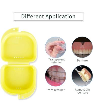 Portable Retainer Box Dental Tray Splint - Self-Cultivation Denture Container for Retainers, Mouth Guards, and Braces (Yellow) - Buy Online on GoSupps.com