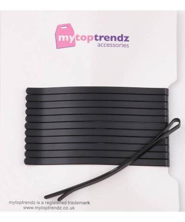 Mytoptrendz Set of 12 Classic Large Hair Clips Durable Metal Matt Black 80mm - Perfect for All Hair Types - Buy Online on GoSupps.com