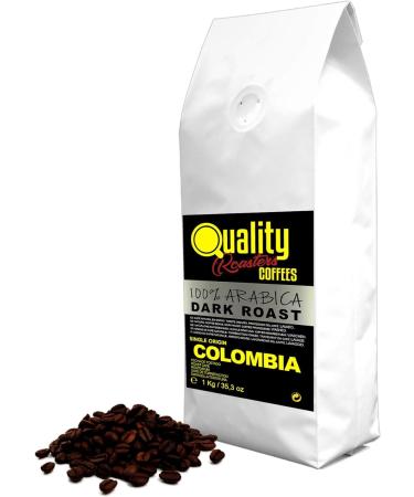 Quality Roasters Coffees. Natural Coffee Beans. Dark Roast. 100% Arabica. Single Origin Colombia. Hand Roasted. Dark Roast. (1000.00, Grams)