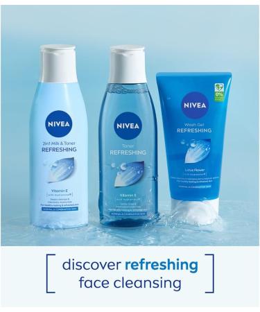 NIVEA Refreshing Toner (200 ml) with Vitamin E - Deeply Cleanses and Invigorates Skin | Effective Facial Cleanser - Buy Online on GoSupps.com