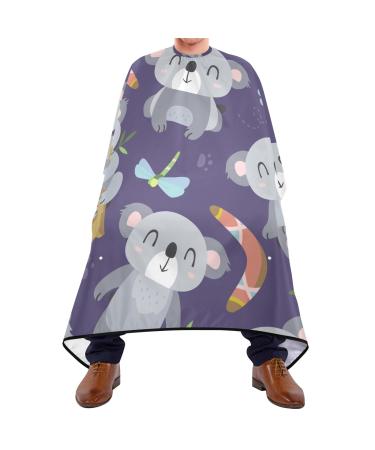 Waterproof Barber Cape -Grey Koala Bear Cheetah Haircut Bib for Men Unisex Hair Cutting Cape(8rp1a)