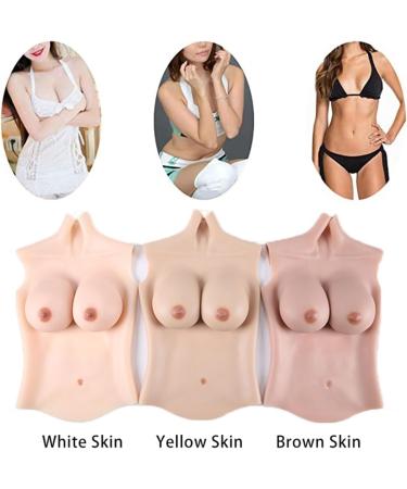 Realistic Silicone Breast Shapes for Mastectomy & Cosplay | Knobco High Collar Artificial Breasts - Brown Skin 2600g - Buy Online on GoSupps.com