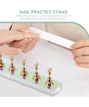 Beavorty 1 Set Acrylic Nail Display Stand Nail Practice Holder Magnetic Nail Practice Stand Fingernail Diy Nail Stand for False Nail Manicure Tool Salon Use Golden - Buy Online on GoSupps.com