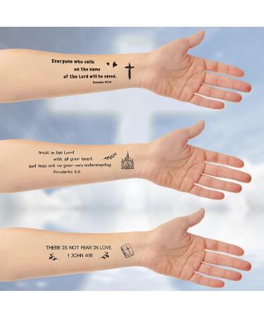 16 Sheet Christian & Inspirational Bible Quotes Temporary Tattoos for Adults & Kids - Buy Online on GoSupps.com