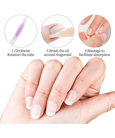 Nail nutrition oil 2PCS rotating nutrition pen with soft brush cuticle nail moisturizing care anti-barb exfoliation (rose+lavender) - Buy Online on GoSupps.com