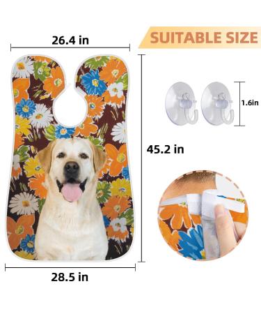 Dog Flower Beard Bib Apron for Men - Non-Stick Waterproof Grooming Cape with Suction Cups | Perfect Gift for Shaving & Trimming - Buy Online on GoSupps.com