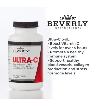 Beverly International Ultra-C 100 Sustained-Release Vitamin C Tabs - 100 Count (Pack of 1) | Immune Health Support | Antioxidant Boost | Exercise Recovery | Pharmaceutical Grade - Buy Online on GoSupps.com