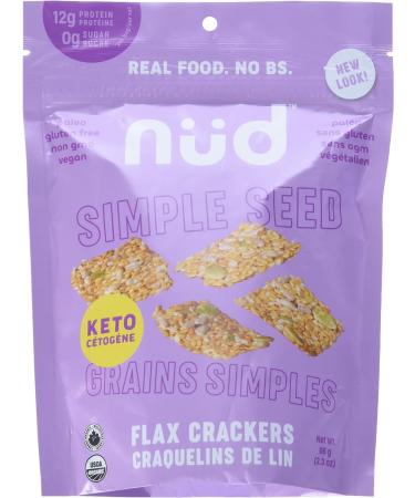 NUD fud Organic Raw Crackers Simple Seed 66 Grams