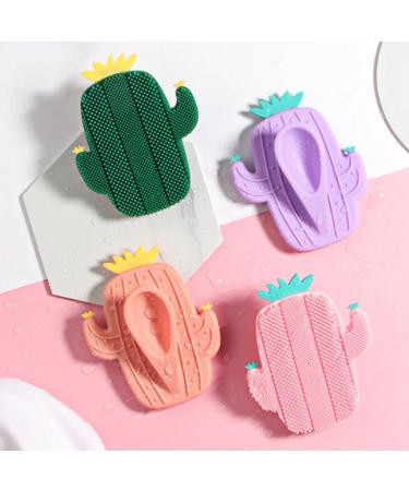Cactus Silicone Face Cleanser Brush Small Reusable Professional Portable Manual Facial Scrubbing Cleanser - Buy Online on GoSupps.com