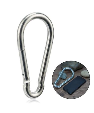 4 Inch Carabiner Clip Spring Snap Hook Black Heavy Duty Steel Clip Link  Buckle 10x100mm 2pcs for Hammock Punching Bags Swing Chairs Gym Equipment