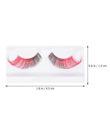 Shop 3 Pairs Halloween False Eyelashes | Fluffy 3D Colorful Volume Faux Lashes for Women & Girls - Long Wispy Cluster Extensions in Black & Red - Buy Online on GoSupps.com