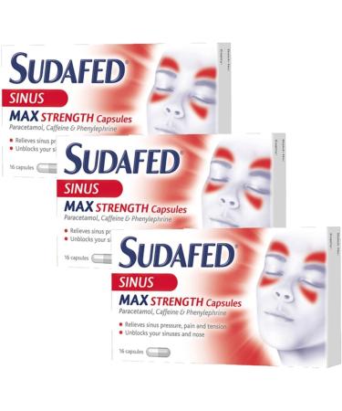 X3 SUDAFED Sinus MAX Strength Relief Capsules (16 CAPS) - Buy Online on GoSupps.com