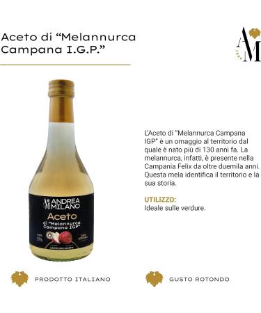  Italian Gourmet E.R. Andrea Milano Aceto di Melannurca Campana IGP vinegar made from fresh unpasteurized apples and naturally fermented 5% acidity 500 ml + Gourmet Italian Polpa 400 g - Buy Online on GoSupps.com