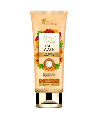 Oriental Botanics Rivayat Ubtan Face Wash - Clean & Radiant Skin with Saffron Rose & Turmeric | Paraben-Free | 100ml - Buy Online on GoSupps.com