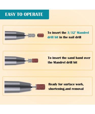 LICQIC 150Pcs Nail Sanding Bands 80#120#180# Grit 3 Colors with Nail Drill Bit - Manicure & Pedicure Care Tools - Buy Online on GoSupps.com