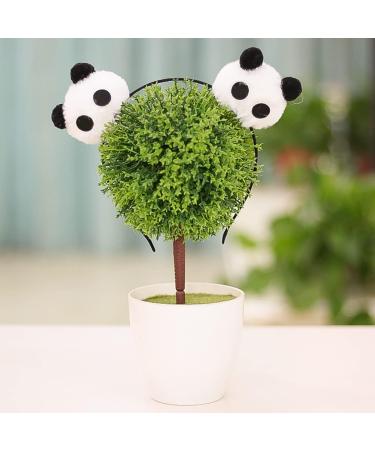 4 Pcs Panda Headband Furry Hair Hoop - Cute Cartoon Pom Pom Hair Accessories for Girls - Buy Online on GoSupps.com