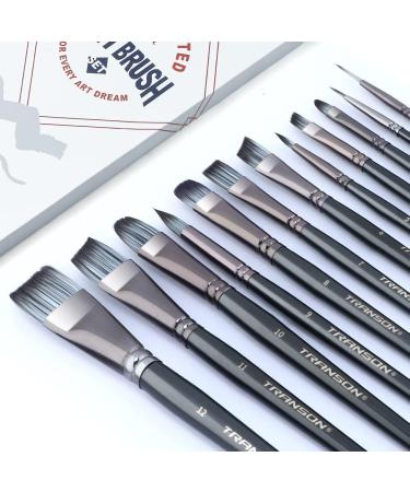 Transon 12-Piece Artist Paint Brush Set for Watercolor, Acrylic, Gouache, Oil & Tempera Painting - Buy Online on GoSupps.com