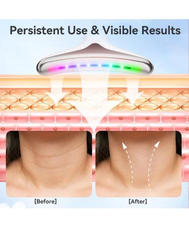 Neck Face Massager 7- IN -1 Multifunctional Facial Massager Face Sculpting Tool for Skin Care at-Home Face Tool with Vibration and Thermal (White) - Buy Online on GoSupps.com