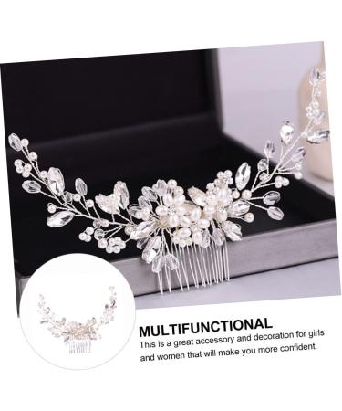 Mikinona Pearl Comb Wedding Hairpin Hair Side Comb Comb Hairpin Comb Bride Headdress Bride Hair Comb Bridal Headdress Wedding Hair Accessories Pearl Hair Pin Rhinestone Hairpins - Buy Online on GoSupps.com