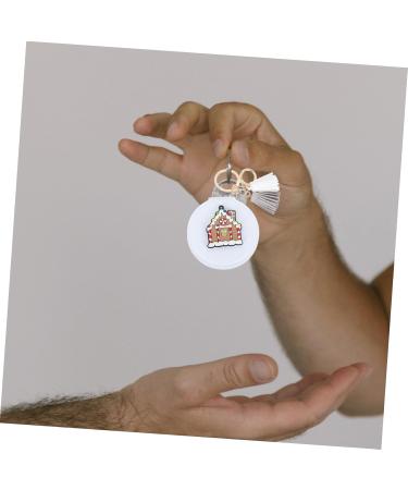 Beavorty 1Pc double mirror travel wallet keychain portable travel mirror Keychain Pendant Makeup Mirror Key Hanging Christmas Keychain carry white pu leather key chain White 8x8cm - Buy Online on GoSupps.com