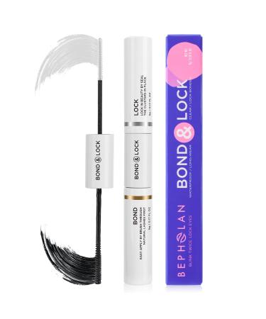 BEPHOLAN Lash Bond and Seal, DIY Eyelash Extension Bond & Seal, Lash Glue Mascara Infused with Biotin & Vitamin E–Super Strong Hold & Latex Free, Suitable for Sensitive Eyes,0.176 oz Cluster Lash Lock&Bond