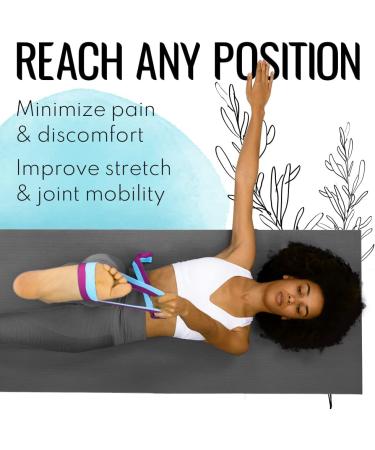 TECEUM Spring 2023 Yoga Strap Cotton 8 ft - Adjustable Non-Slip Belt for Yoga, Pilates & Physical Therapy - Mixed Blueberry - Buy Online on GoSupps.com