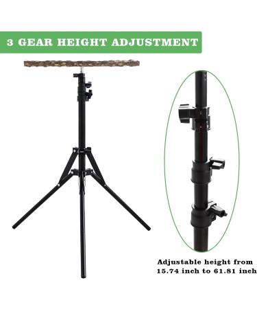 16-63 Inch Height Adjustable Bird Perch Stand Natural Pepper Wood Parrot Perch Toy Bird Training Perch Stand Indoor and Outdoor Bird Stands for Small to Medium Bird - Buy Online on GoSupps.com