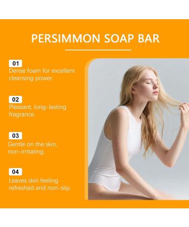  ZLHHRZJX Persimmon Soap for Body Odor Reduce Seniors Smell Targeted Soaps Deodorizing Soap for Body Odor Control Persimmon Extract Bath Soap for Women Men - Buy Online on GoSupps.com