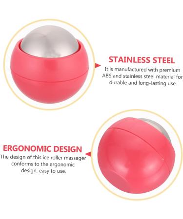 Magiclulu Hand Massage Ball Set - 4 in 1 Tauben Bird Ice Massage Roller for Face & Foot Relief | Hot & Cold Stainless Steel Device for Fasciitis & Fitness - Pink - Buy Online on GoSupps.com
