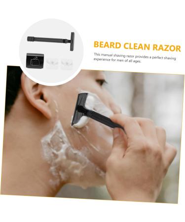 Minkissy 3-Piece Mustache Cord Bear Razor Set - Bamboo Handle Safety Razor with Manual Head & Blades - Black - Buy Online on GoSupps.com