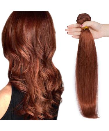 SEGO Brazilian Human Hair Bundles Straight Virgin Weave Brazilian Extensions 100% Real Hair Red Brown 8" Bundle 20.32 cm Red Brown