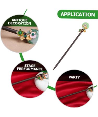Angoily Hairpin Antique Hair Fork Ancient Chinese Hair Pins Girls Barrettes for Hair Vintage Hair Stick Wedding Hair Clip Chinese Hair Fork Tiara Wooden Aventurine Jade Jiangnan - Buy Online on GoSupps.com