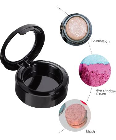 Housoutil 8pcs Box Empty Eye Shadow Box Eyeshadow Travel Cosmetic Containers Makeup Empty Plate up Round 4.1x3.8cm Black - Buy Online on GoSupps.com
