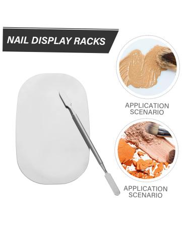 Hemoton Makeup Palette Set - Professional Foundation & Mixing Tray - Stainless Steel Nail Plate - 12.6x7.5cm - Perfect for Makeup Artists - Buy Online on GoSupps.com