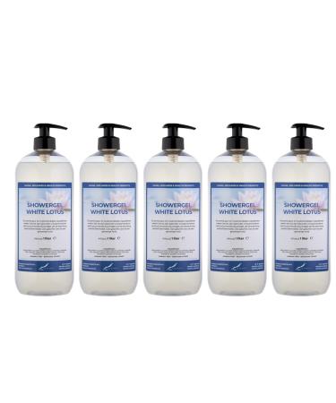 Claudius Showergel White Lotus 5 x 1 liter with 5 pumps transparent