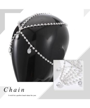 Yalice Rhinestone Layered Head Chain - Sparkly Bridal Headpieces for Women and Girls (Silver) - Buy Online on GoSupps.com