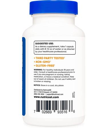 Nutricost 5-HTP 200mg - 120 Vegetarian Capsules (Non-GMO) - Gluten Free - Supports Serotonin Production - 120 Count - Buy Online on GoSupps.com