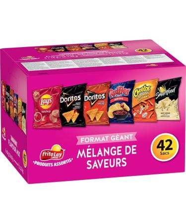 Frito-Lay Variety Packs Flavour Mix Flavoured Snacks 42 bags (6x18g / 36x28g) - Buy Online on GoSupps.com
