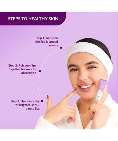 Brightening Lip Balm With SPF 50 PA+++ for Pigmented & Dry Lips | 4% Kojic Acid 2% Alpha Arbutin | Moisturizes Hydrates & Brightens Pigmented Lips | For Unisex - 15Ml Purple - Buy Online on GoSupps.com