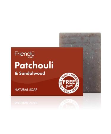 Friendly Soap - Natural Patchouli & Sandalwood Soap Exotic Comforting & Antibacterial Handmade with Shea Butter & Coconut Oil No Sulfates & Palm Oil Vegan Eco-Friendly Recyclable Packaging 95g Patchouli 95 g (Pack of 1)