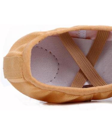Lalafina Flat Yoga Shoes Folding Canvas Ballet Slippers for Kids | Hard Head Dance Shoes in Light Brown (Size 36) - Buy Online on GoSupps.com