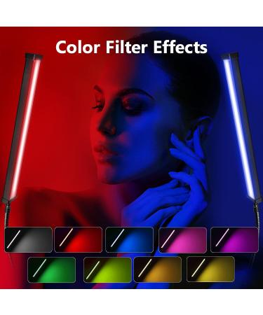 Gepege LED Video Light Stick Wand Kit with Tripod Stand and Color Filters - Portable Studio Lighting for Live Streaming, Vlogs, and Portraits - Buy Online on GoSupps.com