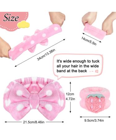 Shintop 6 Pcs Face Wash Headband and Wristband Set - Spa Headband & Absorbent Wrist Towels for Face Washing, Skincare, and Makeup - Pink+Light Blue - Buy Online on GoSupps.com