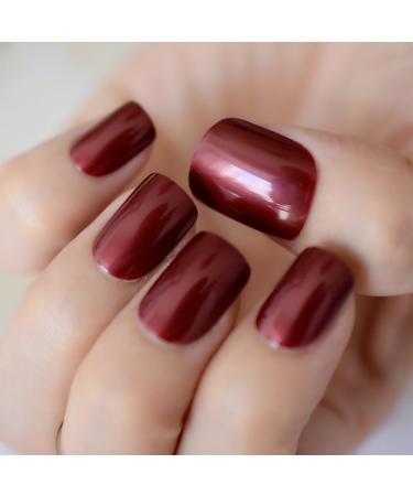 CoolNail Red Wine Square Full Cover False Nails | DIY Salon Quality Artificial Nails for International Shipping - Buy Online on GoSupps.com