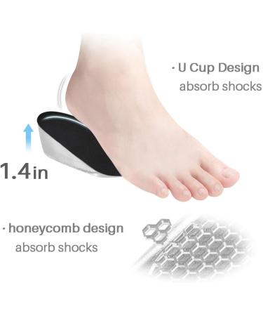 Kalevel 1.4" Heel Lift Insoles - Height Increase Shoe Inserts for Men & Women | Elevator Insoles for Leg Length Discrepancy (Black - Buy Online on GoSupps.com