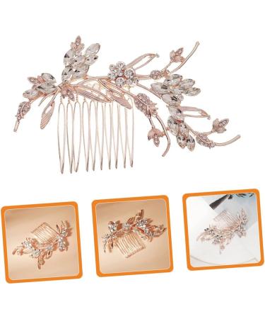 Angoily Bridal Comb Barrettes for Women Bridal Headpiece Hair Gems for Women Laundry Dispenser Wedding Headdresss Yellow Barrette Gold Tiara Simple Bridesmaid Hair up Zinc Alloy - Buy Online on GoSupps.com