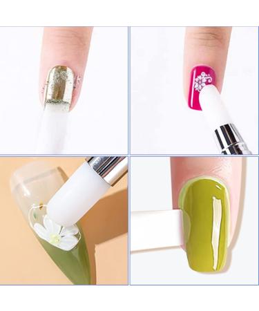 5-Piece Nail Art Pen & Brush Set - Double-Headed Silicone & Acrylic Tools with Rhinestone Handle for DIY Manicure - Perfect for Salons & Home Use - Buy Online on GoSupps.com