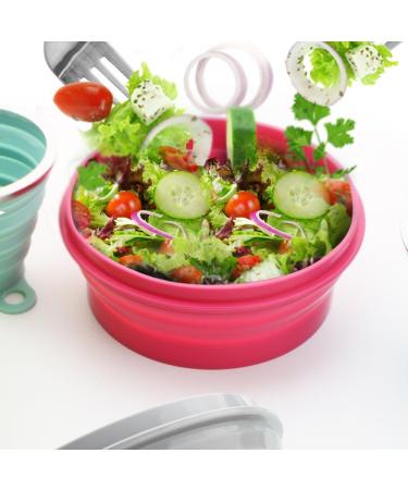 ME.FAN Silicone Collapsible Bowls - 27oz 2 Pack with Lids - Portable Food Storage Containers - Silicone Folding Travel Bowl Set - Buy Online on GoSupps.com