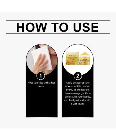 Turmeric and Lemon Lip Scrub Lip Scrub and Moisturizer Nourishing Sugar Lip Scrub with Gentle Aloe Peeling (4pcs) - Buy Online on GoSupps.com